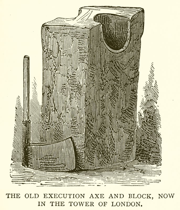 The Old Execution Axe and Block, nu i Tower of London af English School