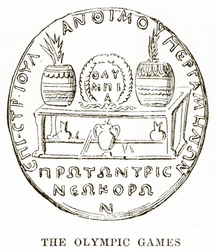 De olympiske lege, illustration fra History of Greece af Victor Duruy, 1890 af English School