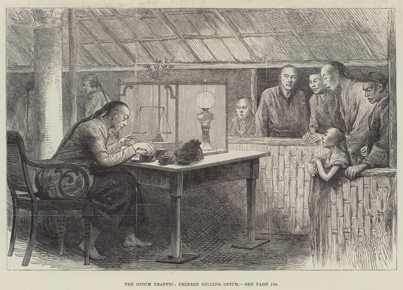 The Opium Traffic, kinesere, der sælger opium (gravering) af English School