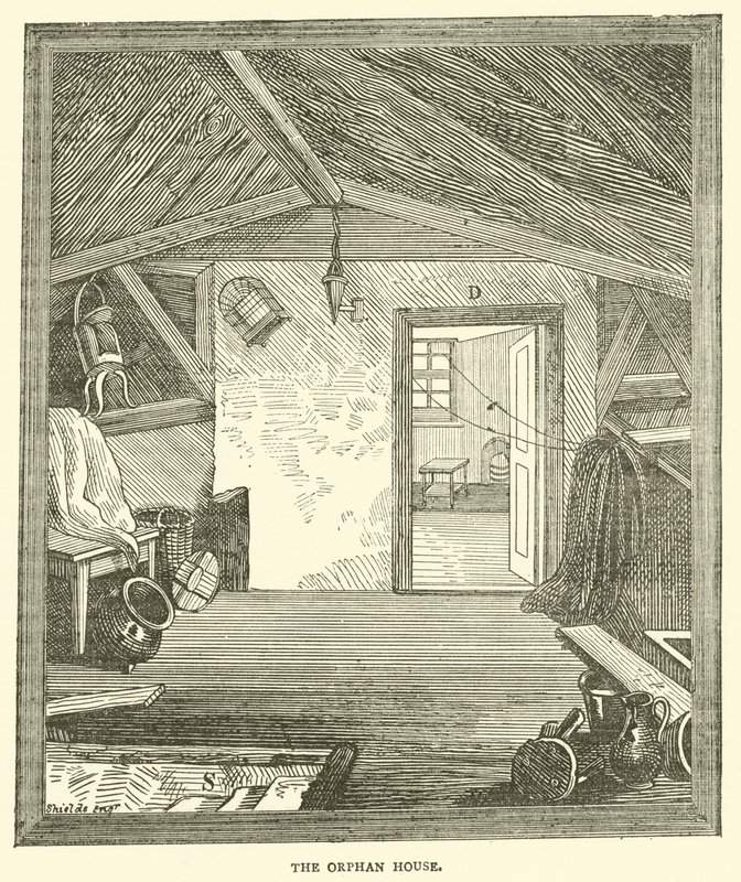 Det forældreløse hus (kobberstik) af English School