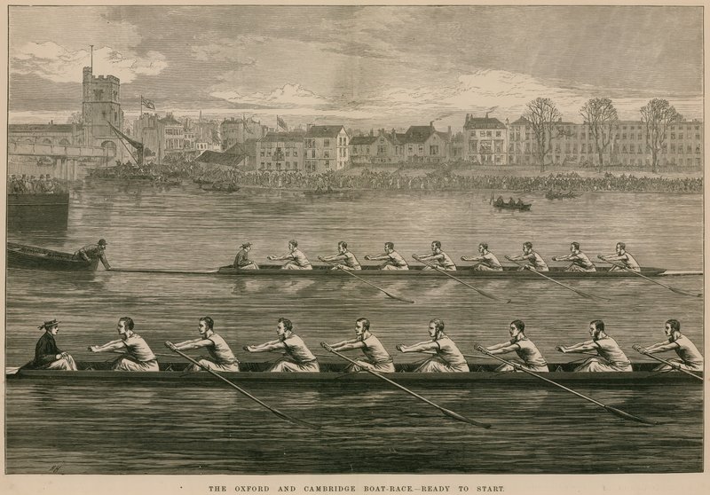 Oxford og Cambridge Boat Race - klar til start af English School