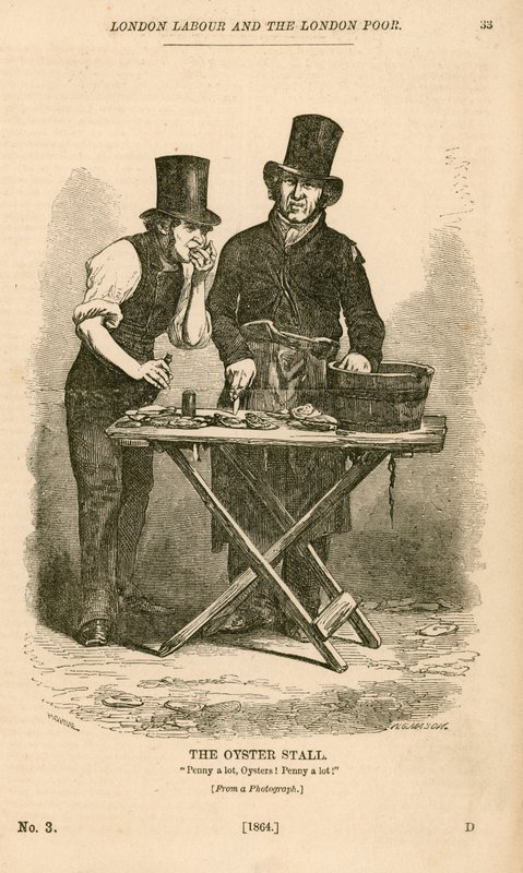 Oyster Stall fra London Labour og London Poor af English School