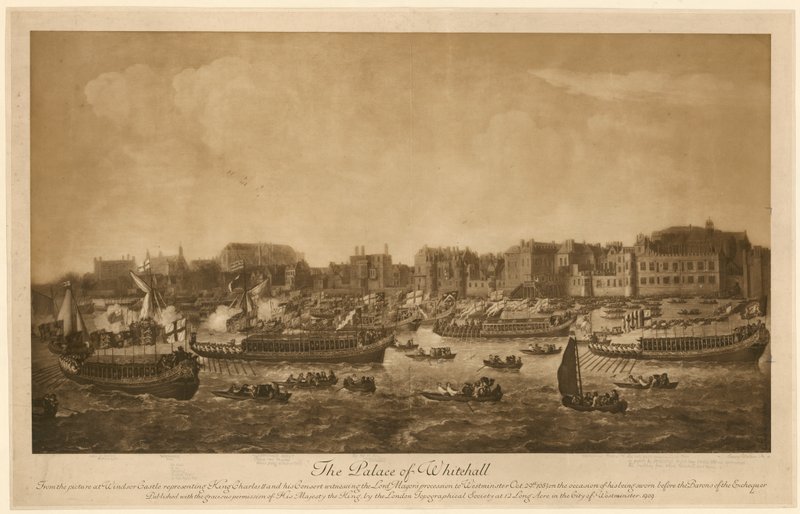 The Palace of Whitehall, 1683 af English School