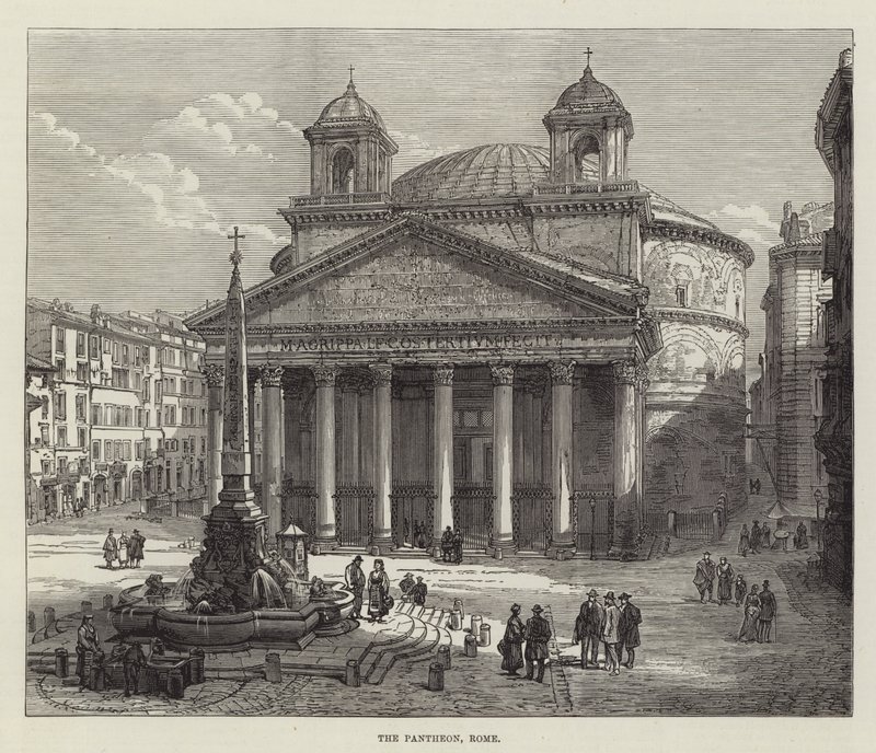 Pantheon, Rom (gravering) af English School