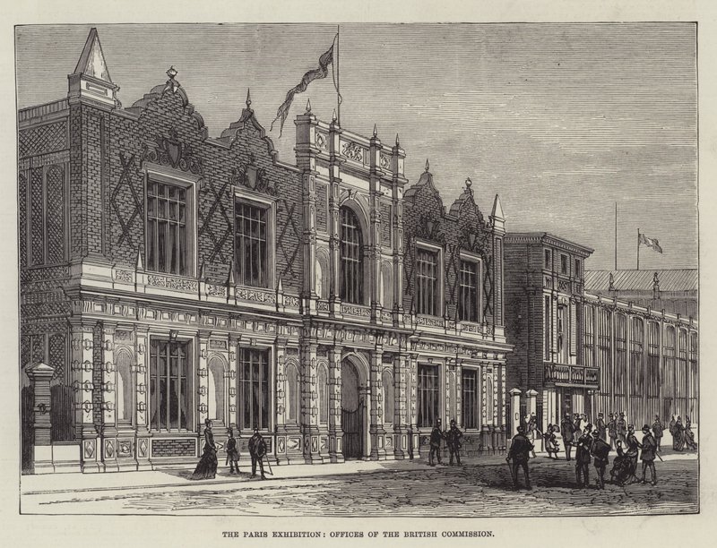 Paris-udstillingen, den britiske kommissions kontorer (gravering) af English School