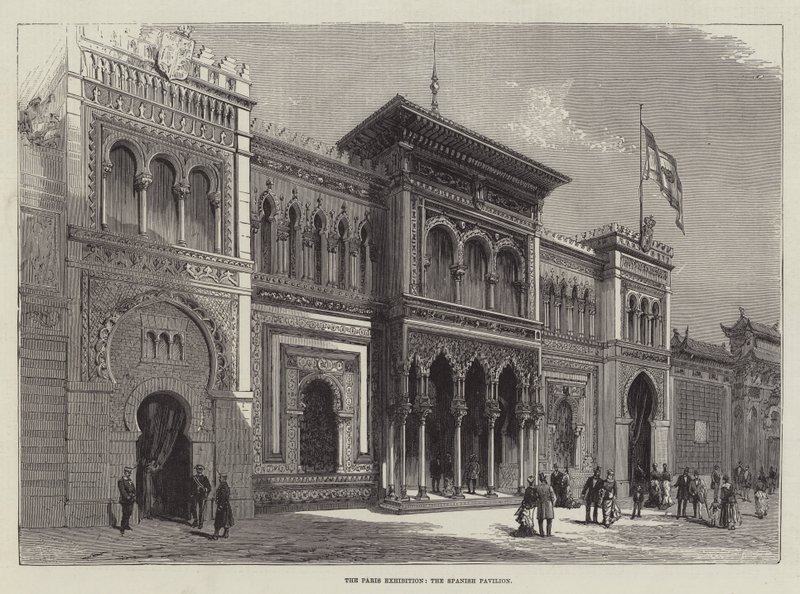 Paris-udstillingen, den spanske pavillon (gravering) af English School