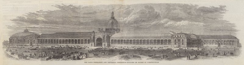 Paris Permanent and Universal Exhibition Building in the Course of Construction (gravering) af English School