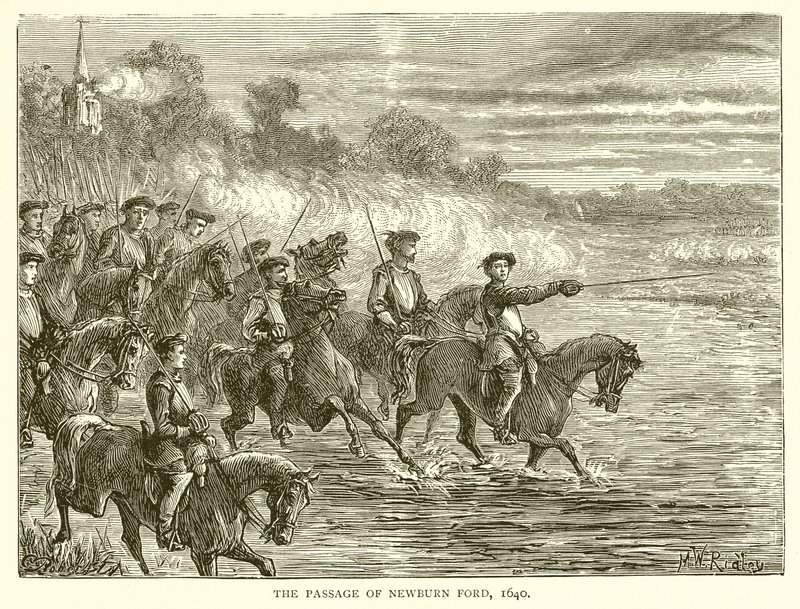 The Passage of Newburn Ford, 1640 af English School