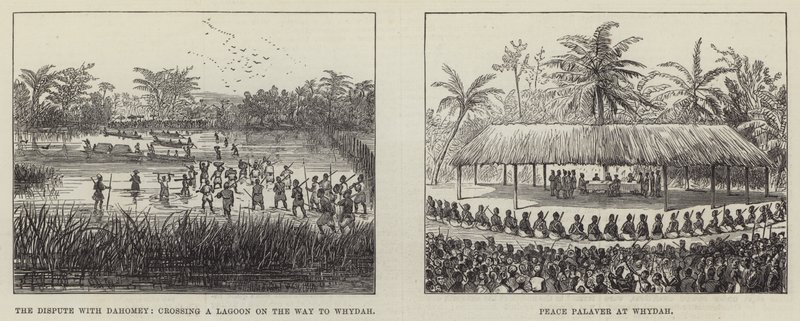 The Peace Palaver at Whydah (gravering) af English School