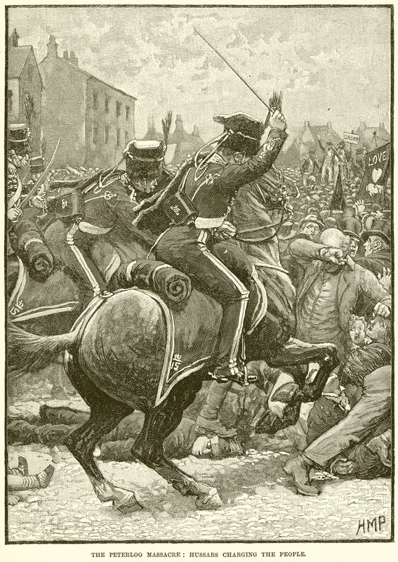 Peterloo-massakren: Husarer anklager folket af English School