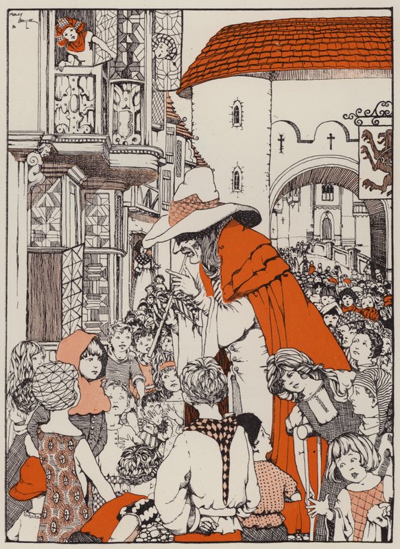 The Pied Piper (farvelitografi) af English School