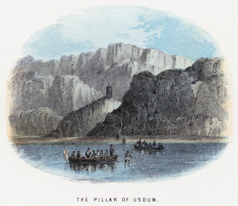 The Pillar of Usdum (farvet gravering) af English School