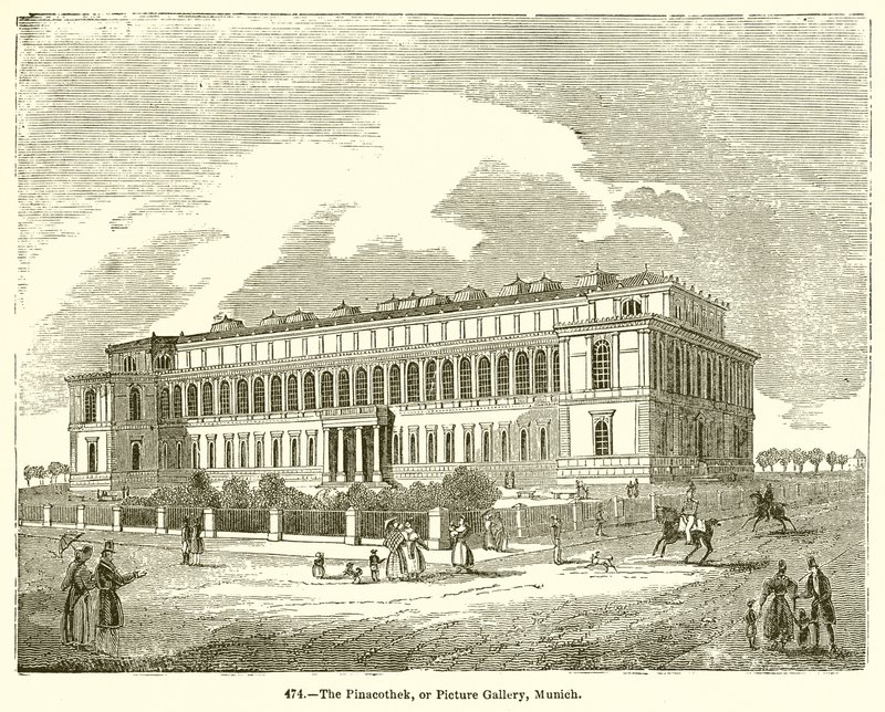 Pinacothek, eller Billedgalleriet, München af English School