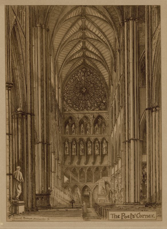 Poets Corner i Westminster Abbey af English School