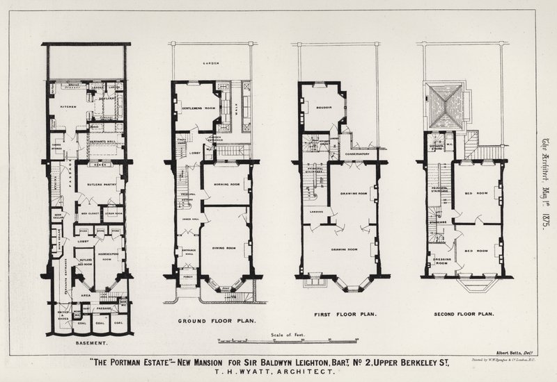 "The Portman Estate," New Mansion for Sir Baldwyn Leighton, Baronet, No 2, Upper Berkeley Street (gravering) af English School
