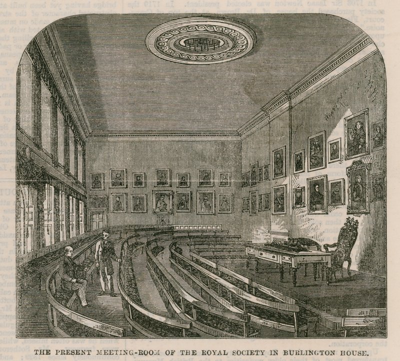 Det nuværende mødelokale i Royal Society i Burlington House af English School