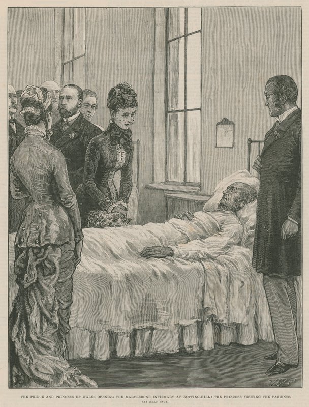 Prinsen og Prinsessen af Wales åbner Marylebone Infirmary i Notting Hill af English School