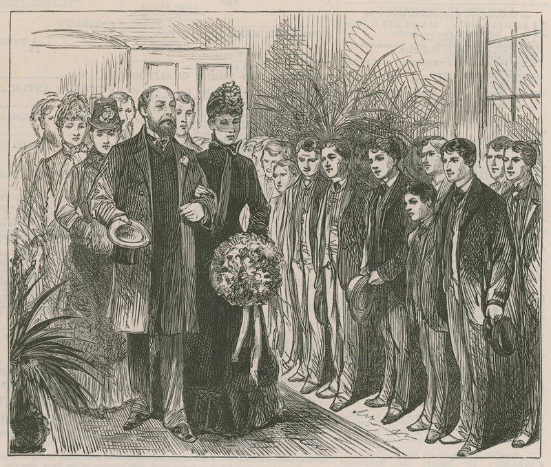 Prinsen og Prinsessen af Wales åbner Working Lads Institute, Whitechapel af English School