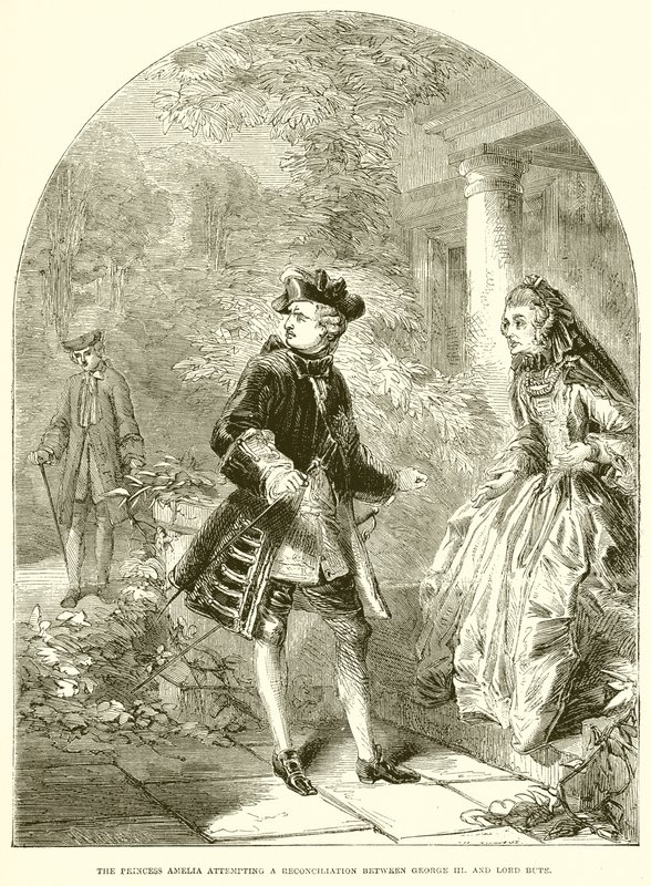 Prinsesse Amelia forsøger en forsoning mellem George III. og Lord Bute af English School