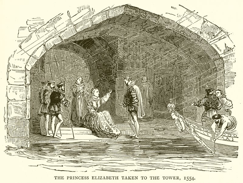 Prinsesse Elizabeth taget til Tower, 1554 af English School