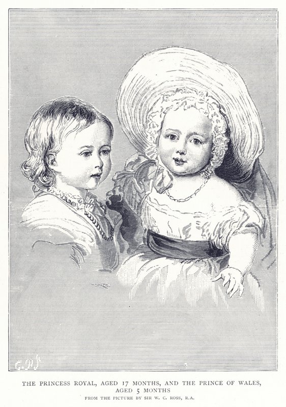 Princess Royal, 17 måneder gammel, og Prince of Wales, 5 måneder gammel af English School
