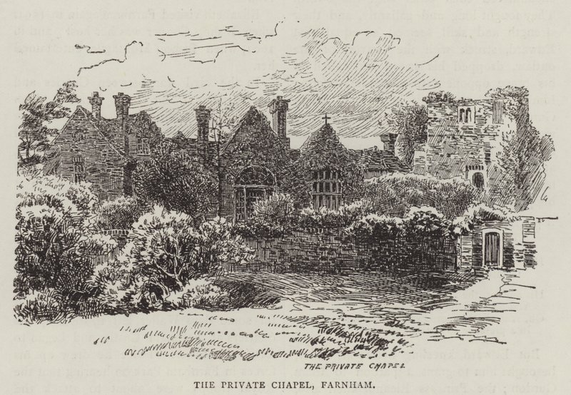 Det private kapel, Farnham (kobberstik) af English School