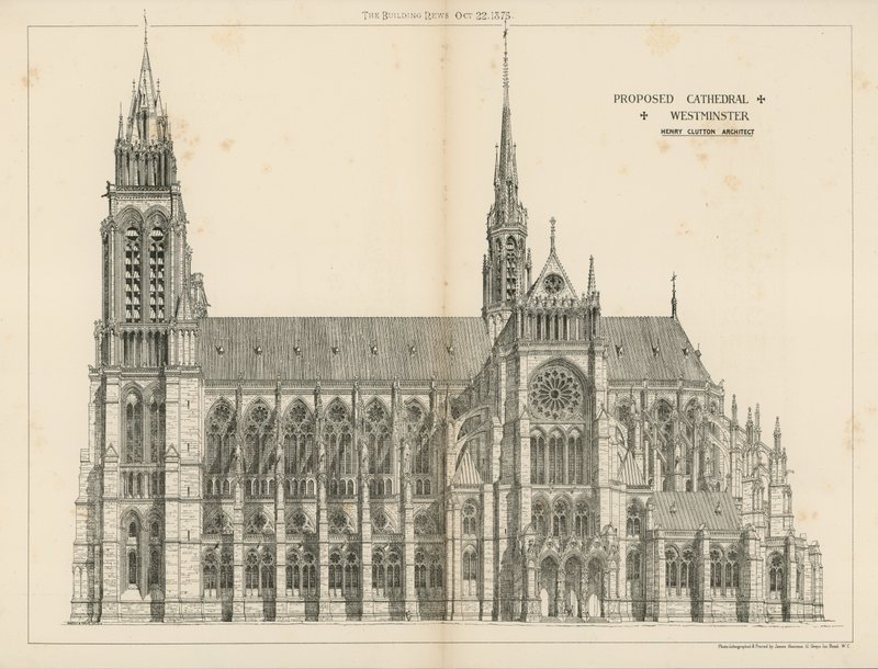 Den foreslåede katedral i Westminster af English School