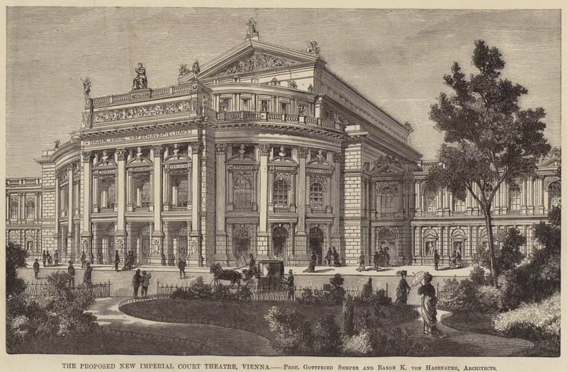 The Proposed New Imperial Court Theatre, Wien (gravering) af English School