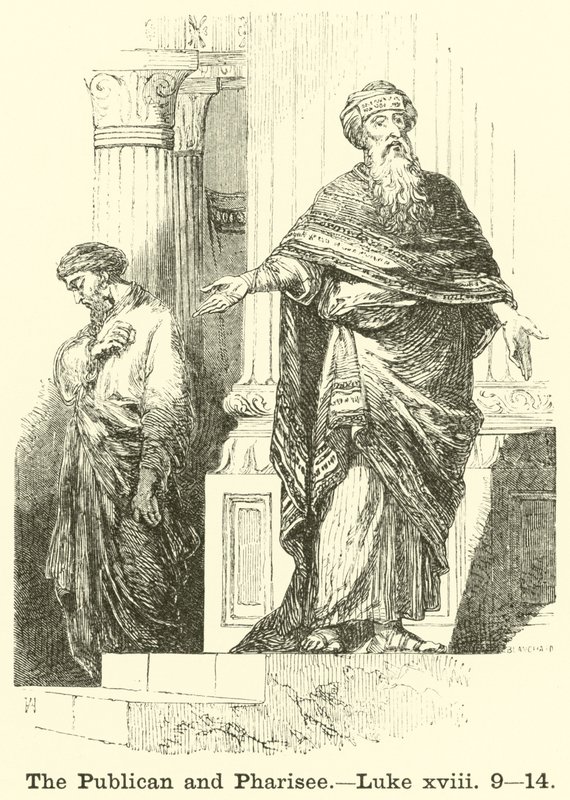 Tolderen og farisæeren, Lukas, xviii, 9, 14 af English School