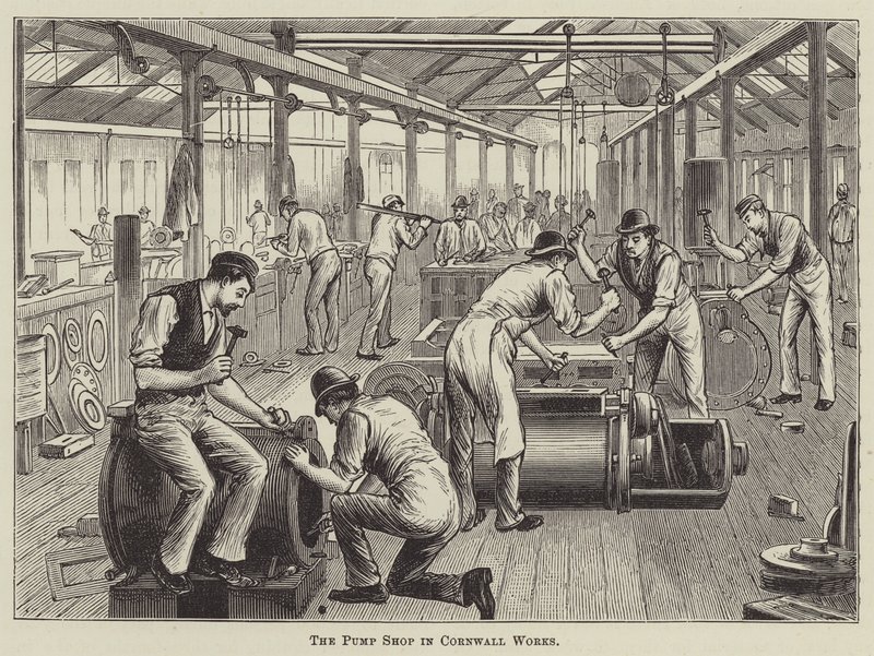 Pumpebutikken i Cornwall Works af English School