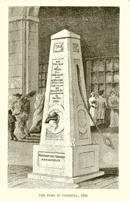Pumpen i Cornhill, 1800 af English School