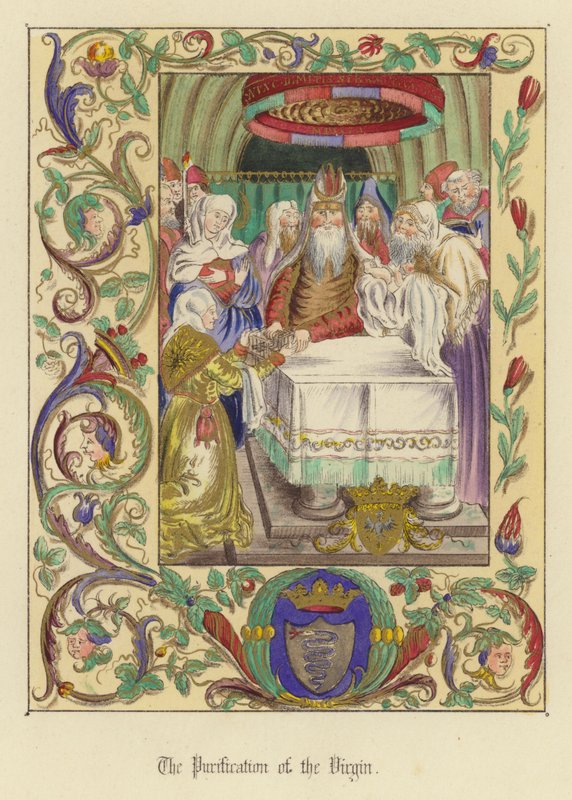 Jomfruens renselse (farve litho) af English School