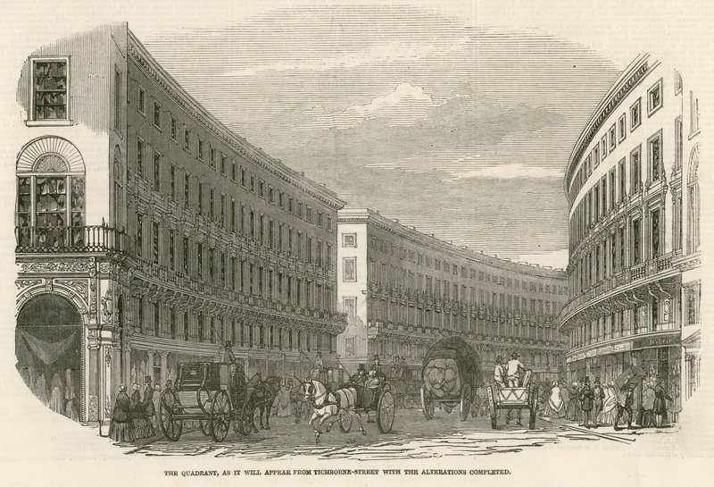 Quadrant, Regent Street, London, som det vil se ud fra Tichborne Street med ændringerne gennemført af English School