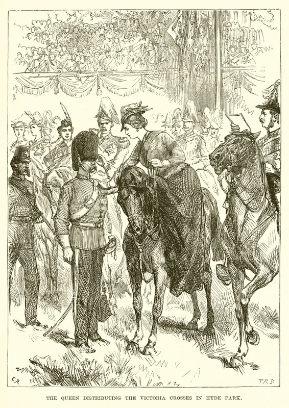 Dronningen uddeler Victoria-korsene i Hyde Park af English School