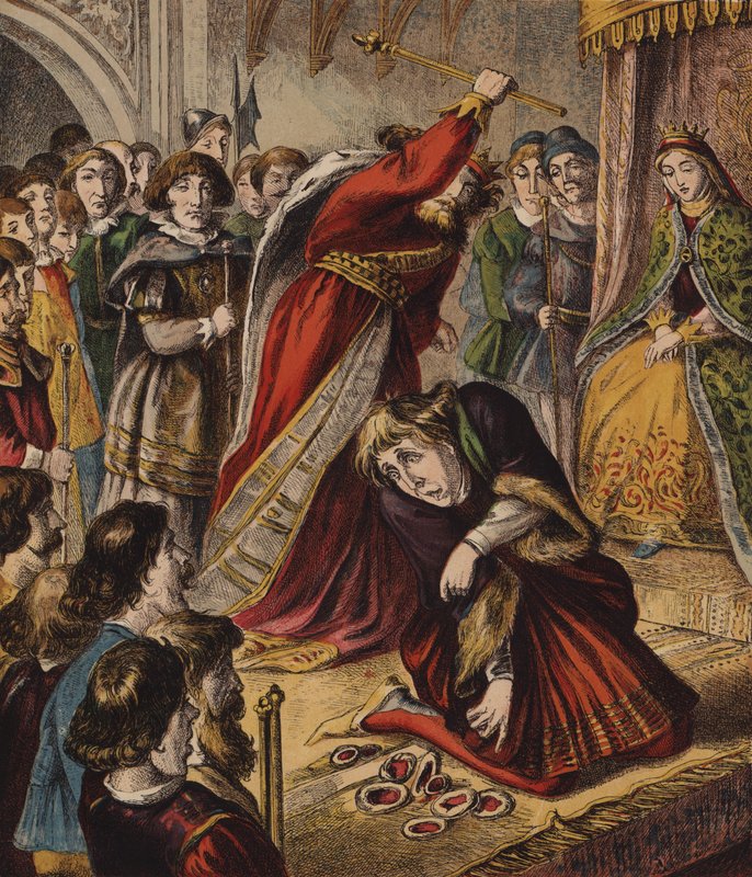 Hjerternes dronning, hun lavede nogle tærter (farve litho) af English School