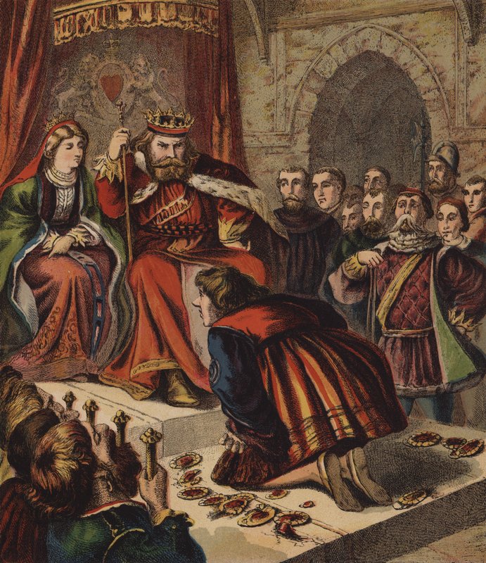 Hjerternes dronning, hun lavede nogle tærter (farve litho) af English School