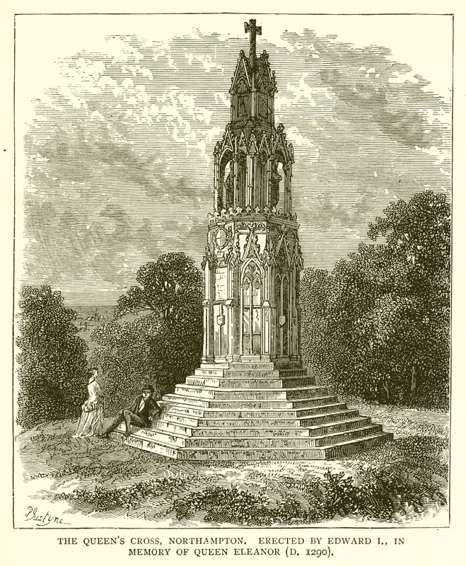 Queens Cross, Northampton. Opført af Edward I, til minde om dronning Eleanor (D. 1290) af English School