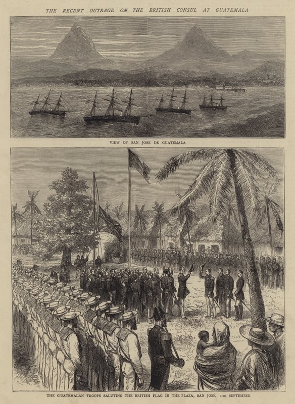 Den seneste forargelse mod den britiske konsul i Guatemala (gravering) af English School