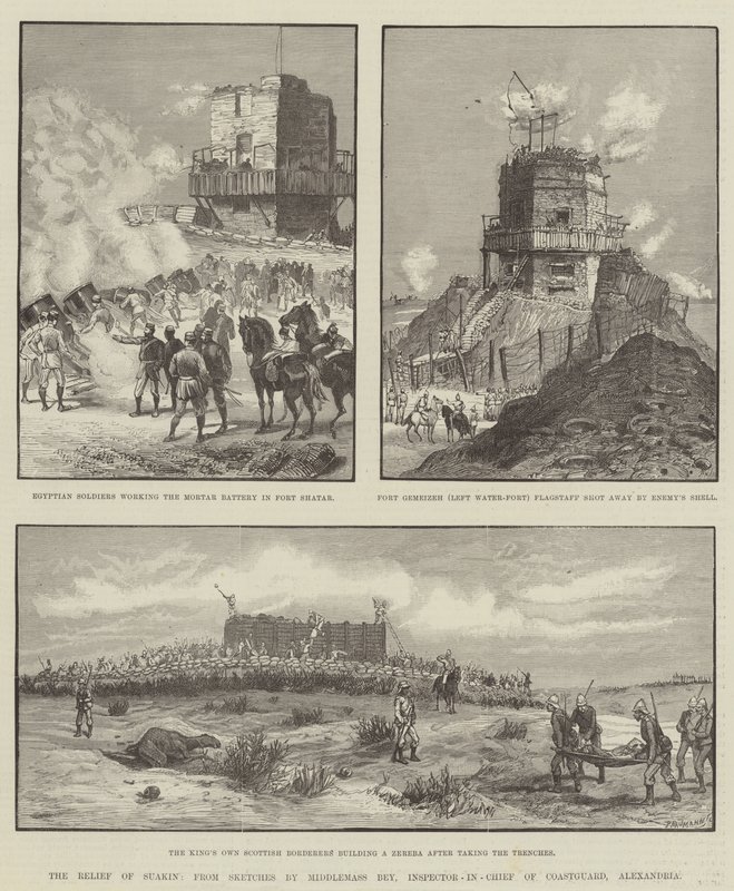 The Relief of Suakin (gravering) af English School