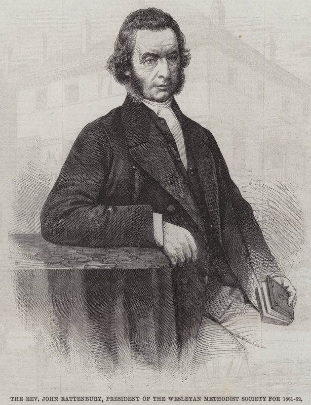Pastor John Rattenbury, præsident for Wesleyan Methodist Society for 1861-62 (gravering) af English School