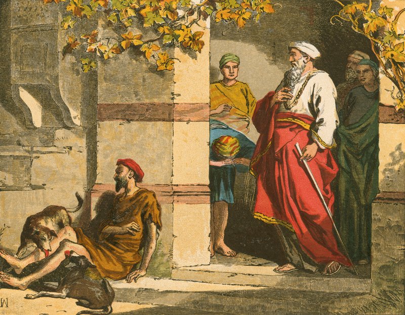 Den rige mand og Lazarus af English School