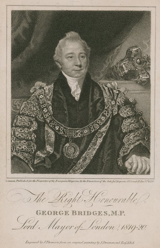 The Right Honorable George Bridges, overborgmester i London 1819-20 af English School