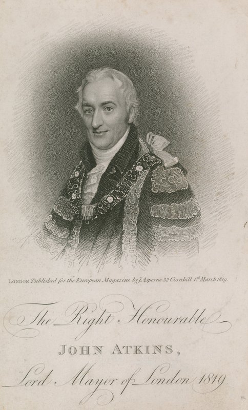 The Right Honorable John Atkins, overborgmester i London 1819 af English School