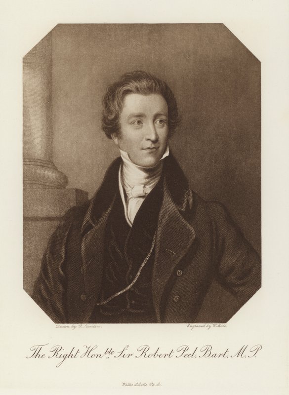 The Right Honourable Sir Robert Peel, Baronet, MP (litho) af English School