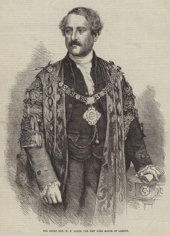 The Right Honourable W F Allen, Londons nye overborgmester (gravering) af English School