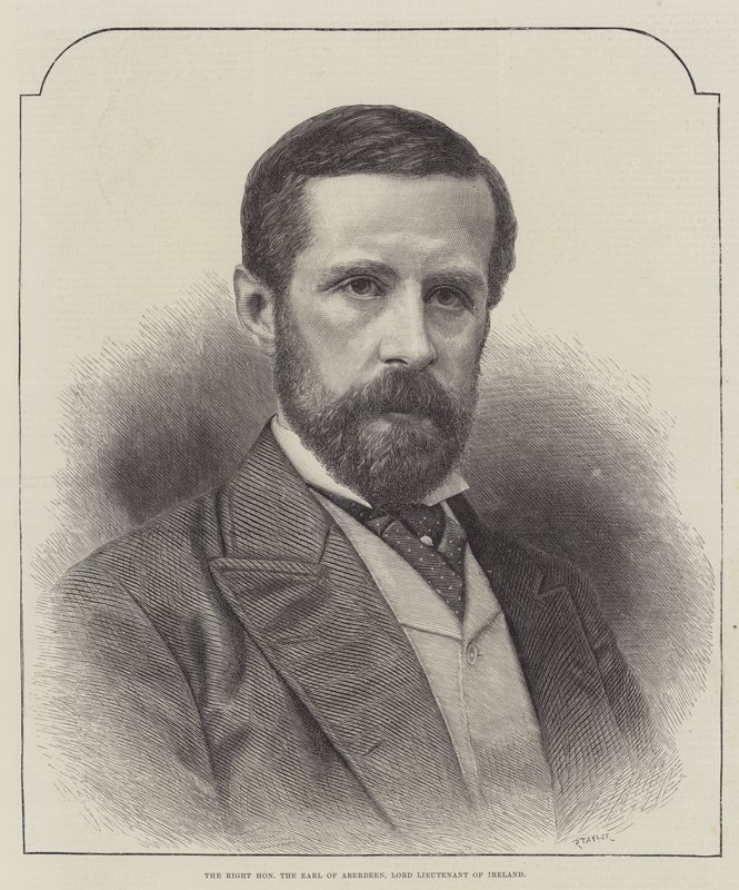 The Right Honourable Earl of Aberdeen, Lord Lieutenant of Ireland (gravering) af English School