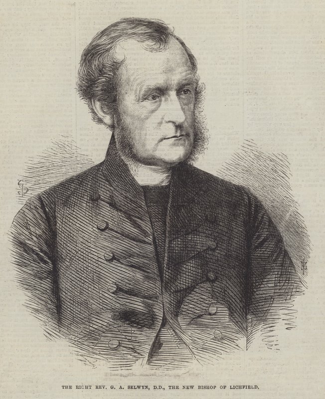 Den rigtige pastor GA Selwyn, DD, den nye biskop af Lichfield (gravering) af English School