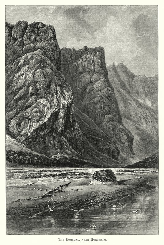 Romsdal, nær Horgheim (gravering) af English School