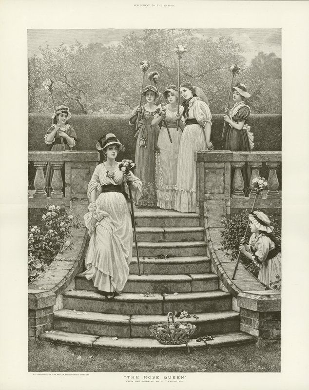 The Rose Queen, af Charles Dunlop Leslie af English School