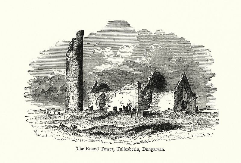 Rundetårn, Tullosherin, Dungarvan (kobberstik) af English School